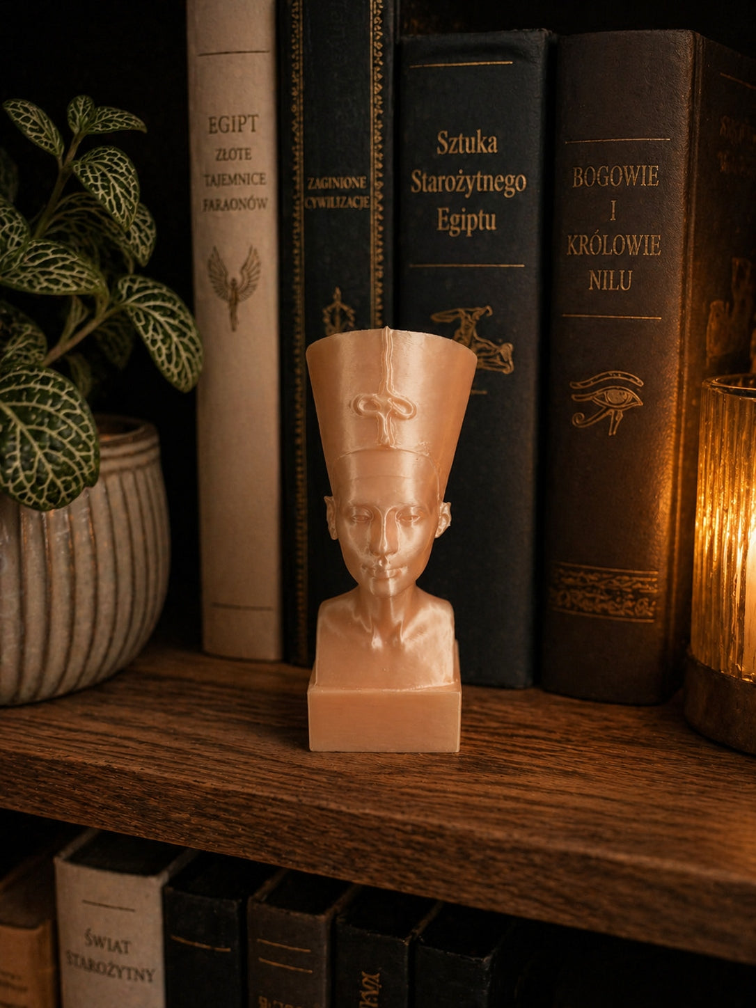 Popiersie Nefertiti — Rzeźba 3D Gold Sand | Dekoracja Egipska
